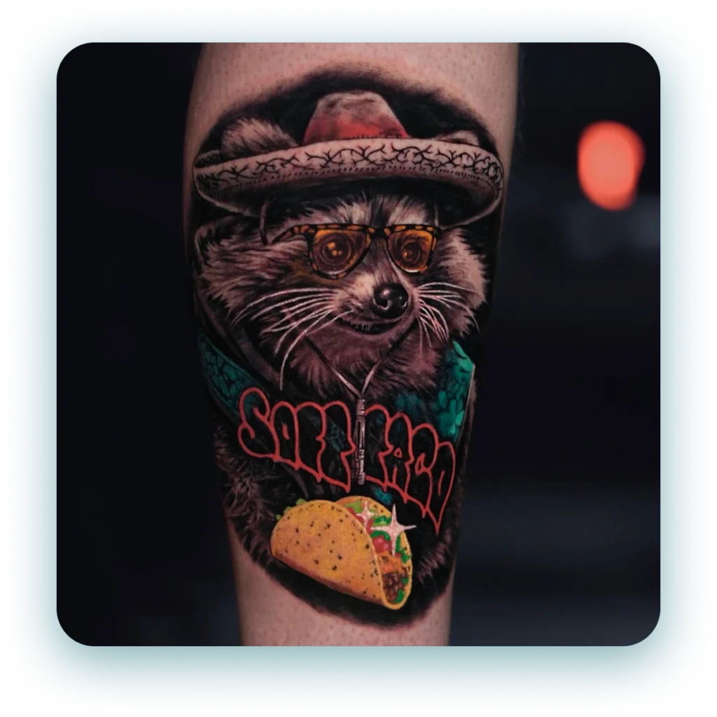 realistic-coloured-funny-tattoo-mexican-sombrerro-graffiti